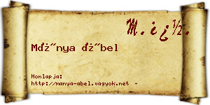 Mánya Ábel névjegykártya